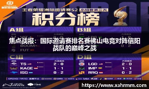 焦点战报：国际邀请赛排名赛佛山电竞对阵信阳战队的巅峰之战