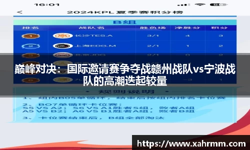 巅峰对决：国际邀请赛争夺战赣州战队vs宁波战队的高潮迭起较量